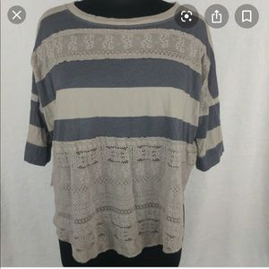 Free People striped oversize top